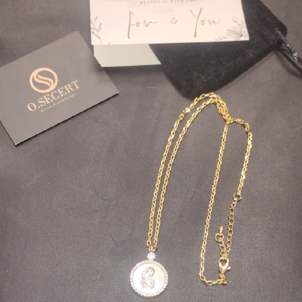 Gold Tone S Pendant Necklace